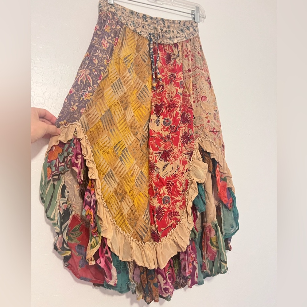 Young Threads Boho Ruffled Viscose Patchwork Asym… - image 3